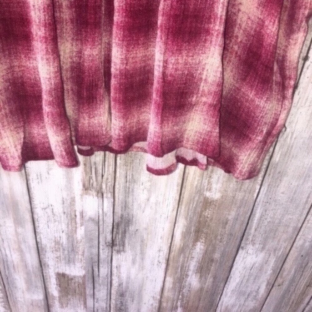 Anthropologie Maeve Calavan Plaid Peasant Blouse Pink Rayon Petite Medium - Picture 4 of 6